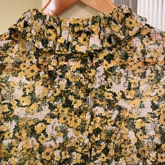 Isabel Marant yellow floral top - size 10 - silk blend - beautiful summer top - Picture 11 of 12